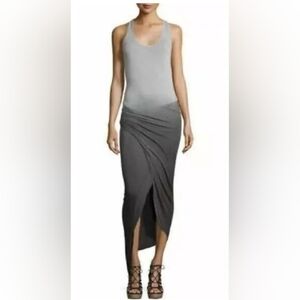 YOUNG FABULOUS & BROKE Gray Ombré Knotted Front Adjustable Straps Maxi Dress S